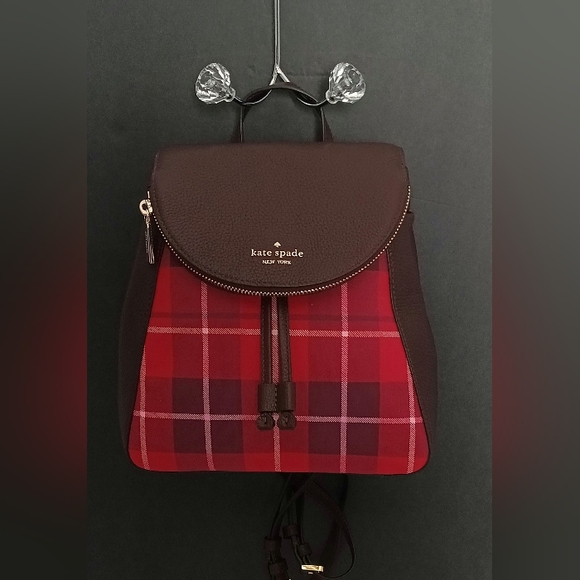 Kate Spade New York Dark Brown/Multi- Color Backpack Purse with Adjustable Strap - Picture 1 of 8